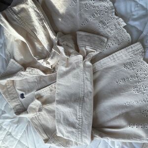 KIABI tan denim eyelet jacket